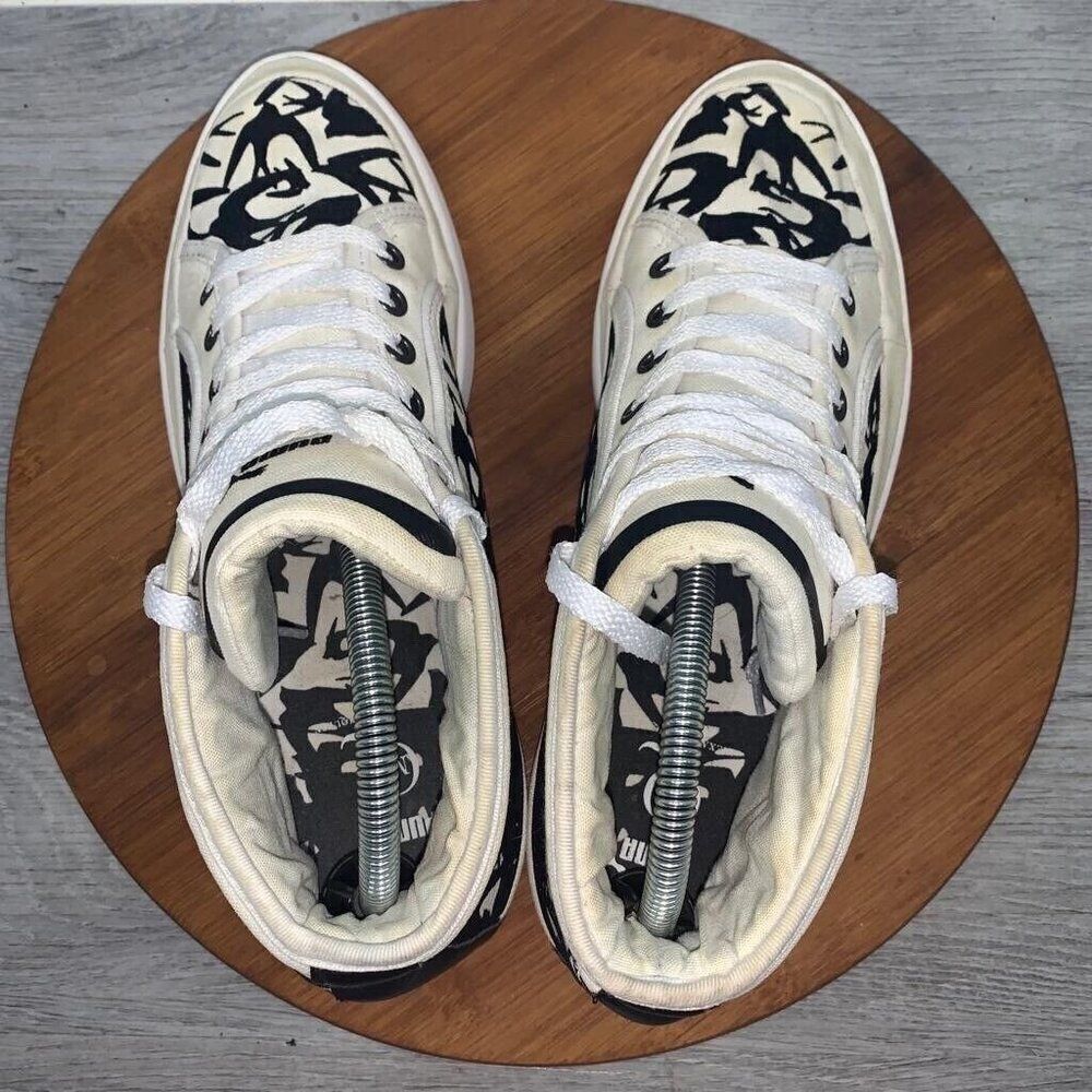Puma McQ Alexander McQueen Men’s 8 Swallow Swarm White Canvas High Top Sneaker - Picture 6 of 12